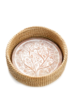 Trade roots Round Tree w/ Birds Bread Warmer in Natural, Bangladesh