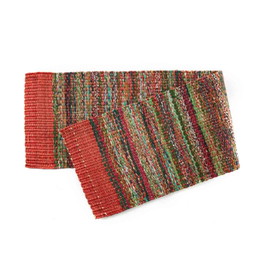 Trade roots Sari Table Runner, Red, India