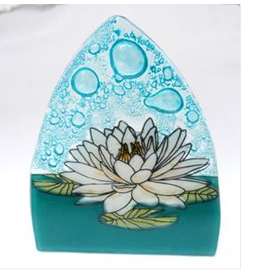 Trade roots Hand Blown Glass Nightlight White Lotus, Ecuador