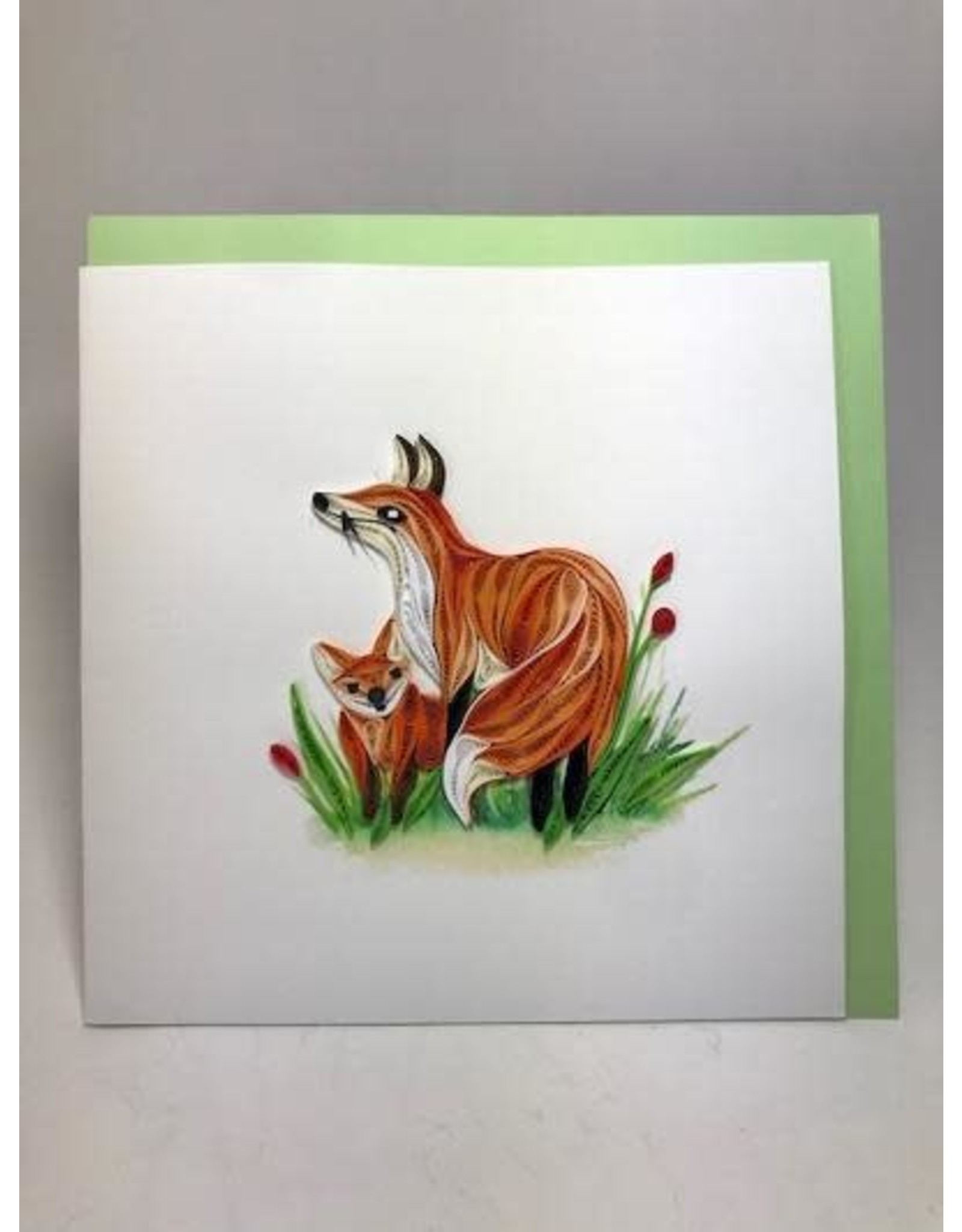 Trade roots Fox and Cub Quilling Card, Vietnam
