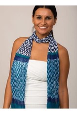 Trade roots Sheela Block-Printed Scarf Navy w/ Polka Dots