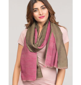 Trade roots Two Toned Cashmere and Silk Scarf Orchid and Sage, India