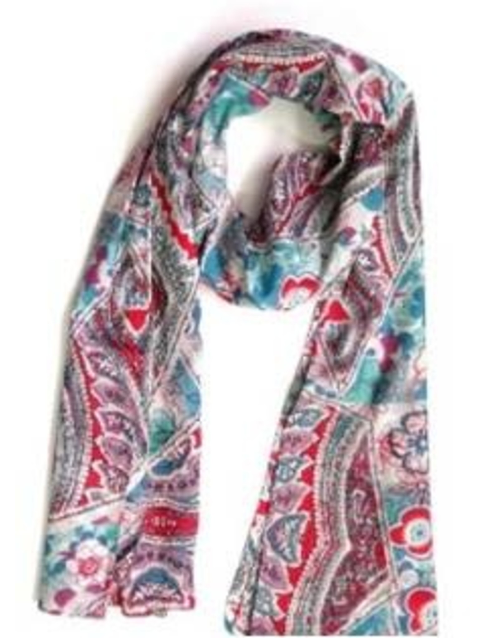 Trade roots 100% Modal Cotton Pink Paisley Scarf, India