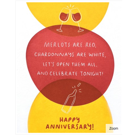 Wine Poem Happy Anniversary Card