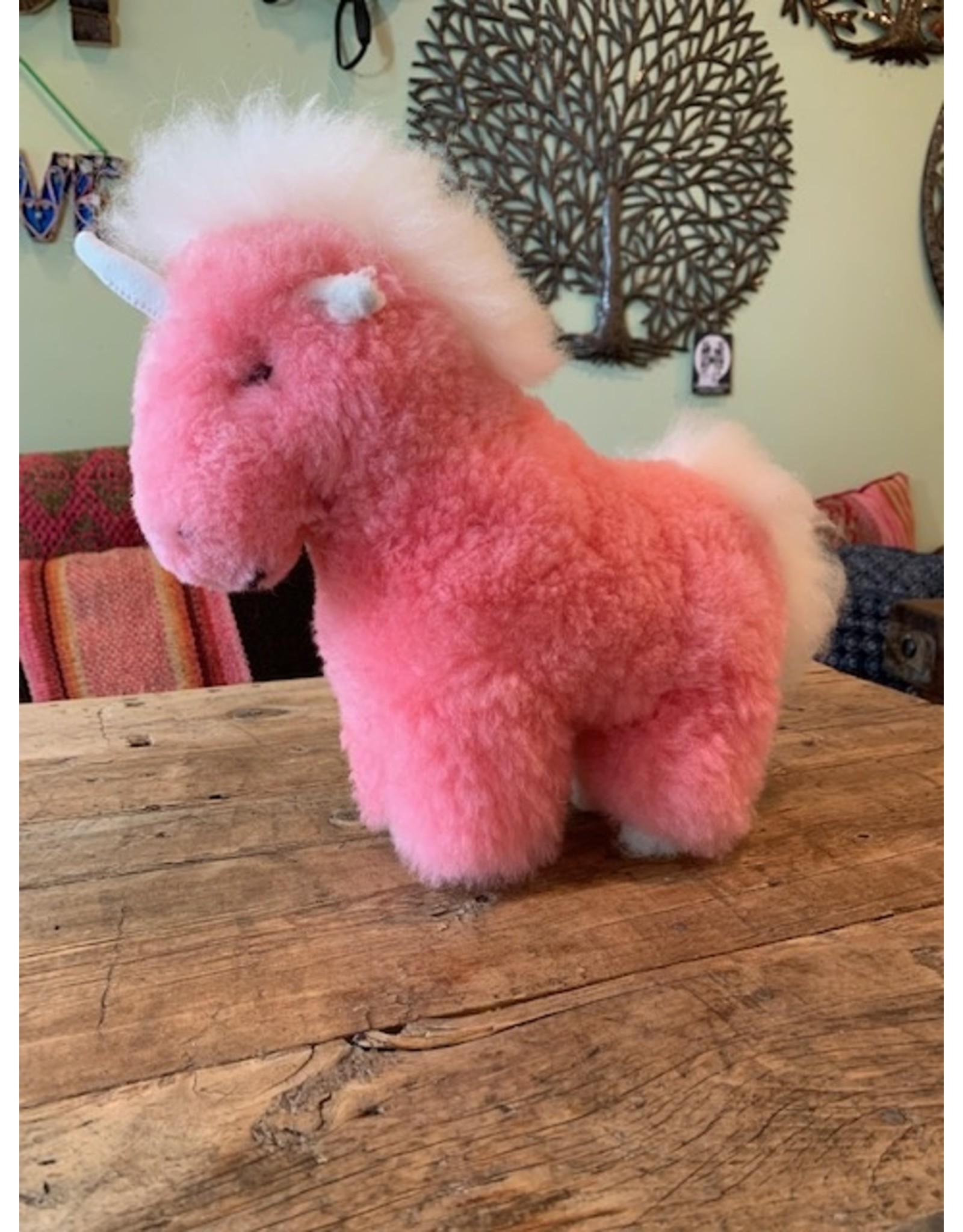 Trade roots Alpaca Fur Animal Unicorn, Pink, Blue, White, Peru