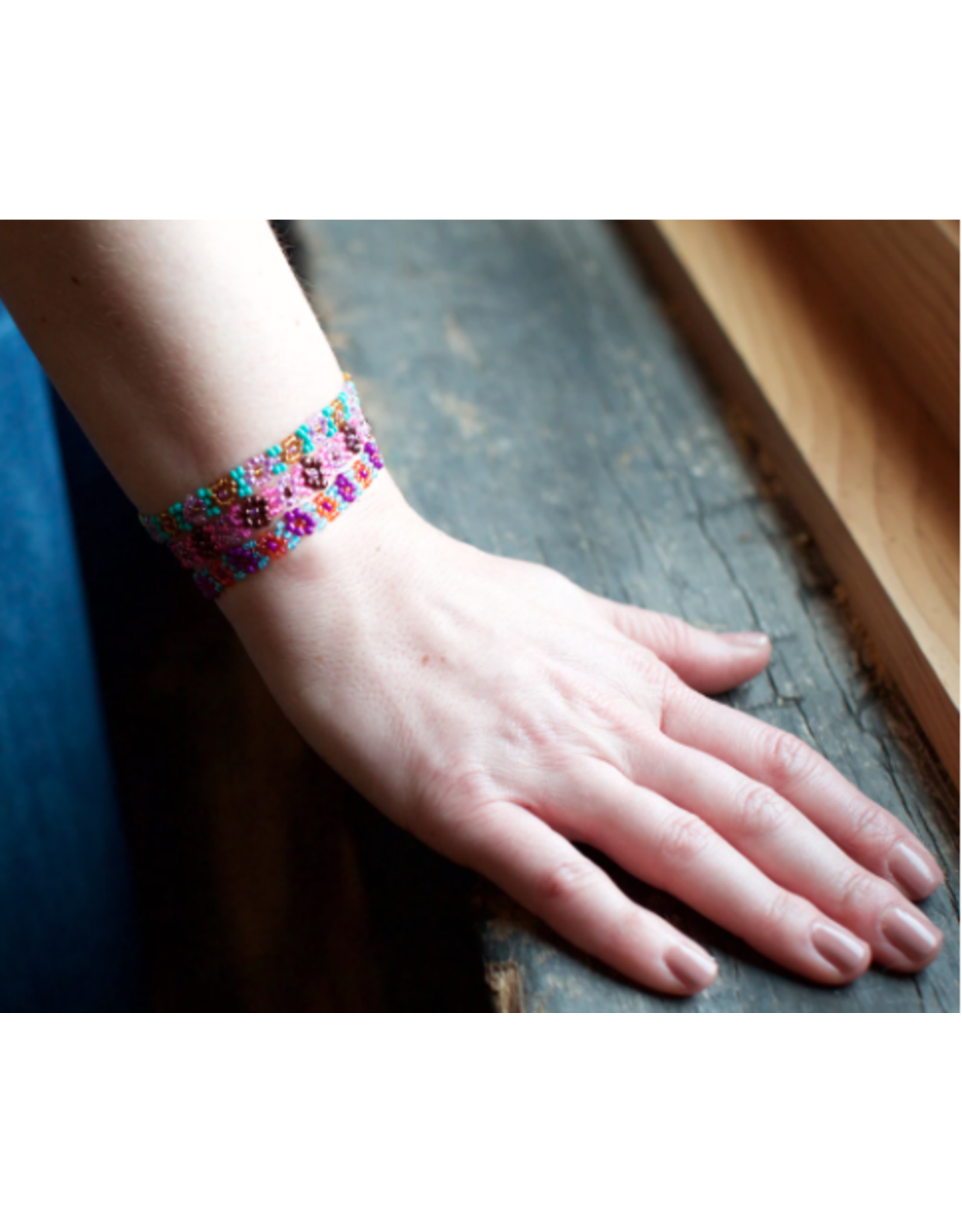 Trade roots Beaded Flower Bracelet,  Guatemala