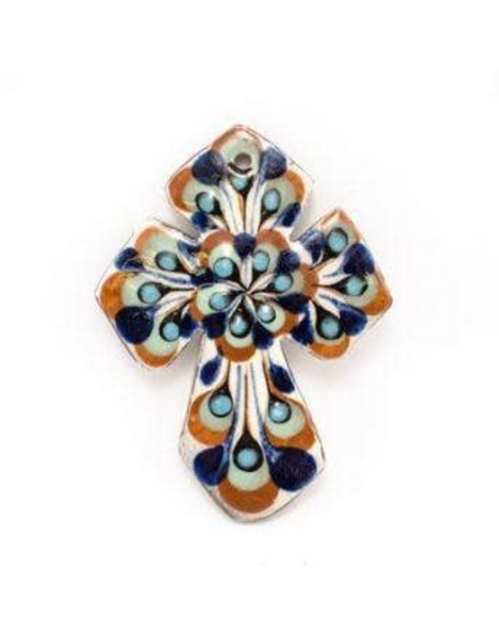 Trade roots Hand Painted Small Ceramic  Cross