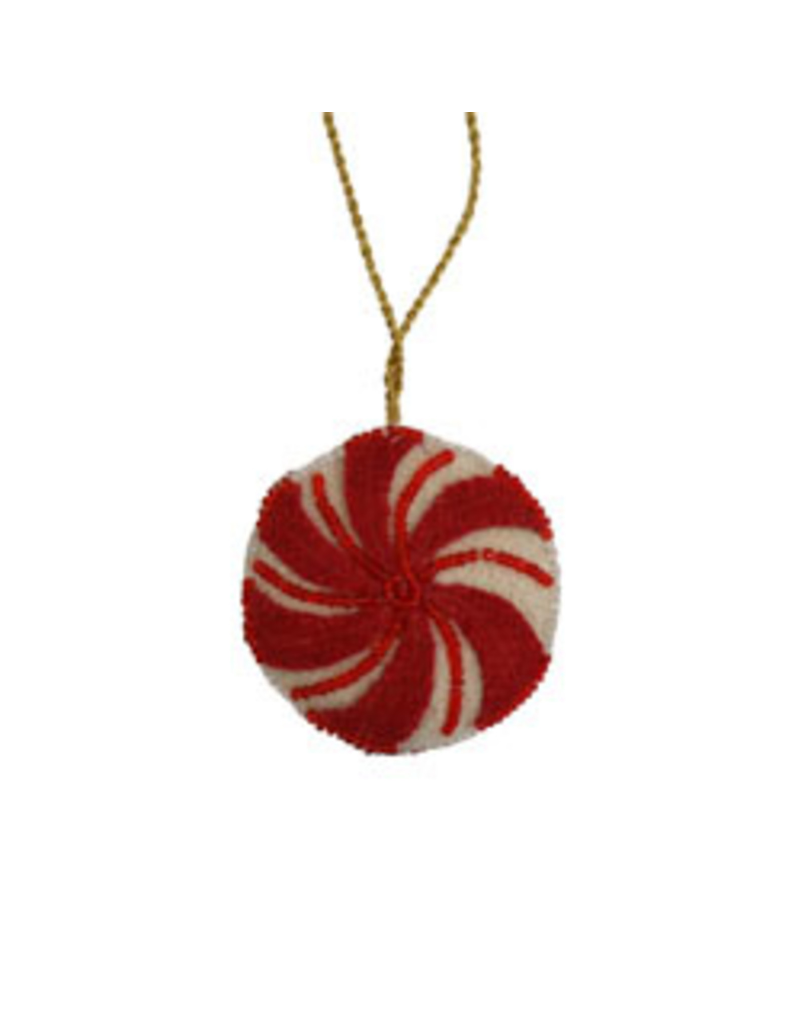 Trade roots Felted Peppermint Drop Ornament, India