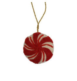 Trade roots Felted Peppermint Drop Ornament, India