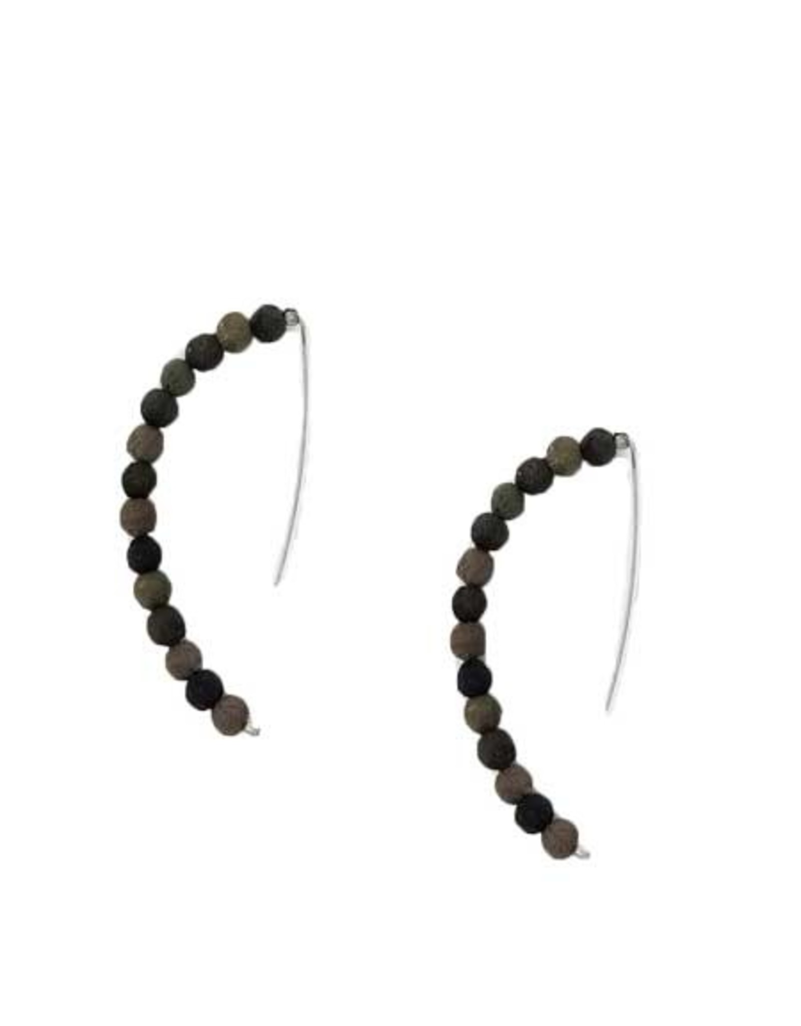 Trade roots Kantha Noir Linear Arc Earrings