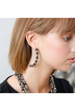 Trade roots Kantha Noir Linear Arc Earrings