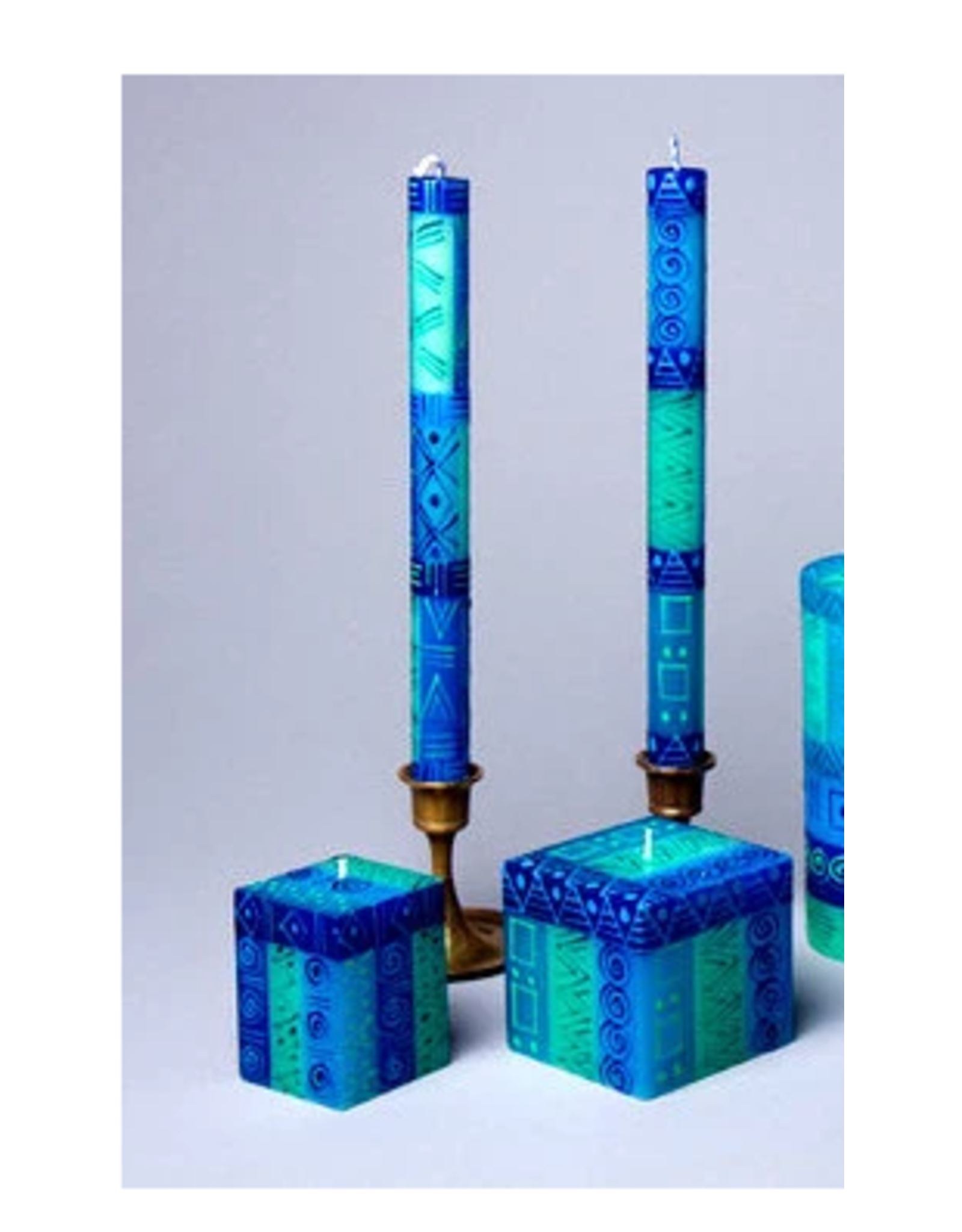 Blue and Green Pair Taper Candles 9", South Africa