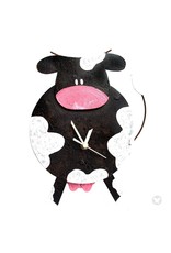 Trade roots Fat Cow Clock, Black,  Colombia