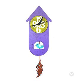 Trade roots Silly Clock Thin Bird House, Purple, Columbia