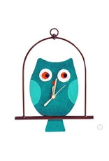 Trade roots Silly Clock Owl in a Cage, Teal, Colombia