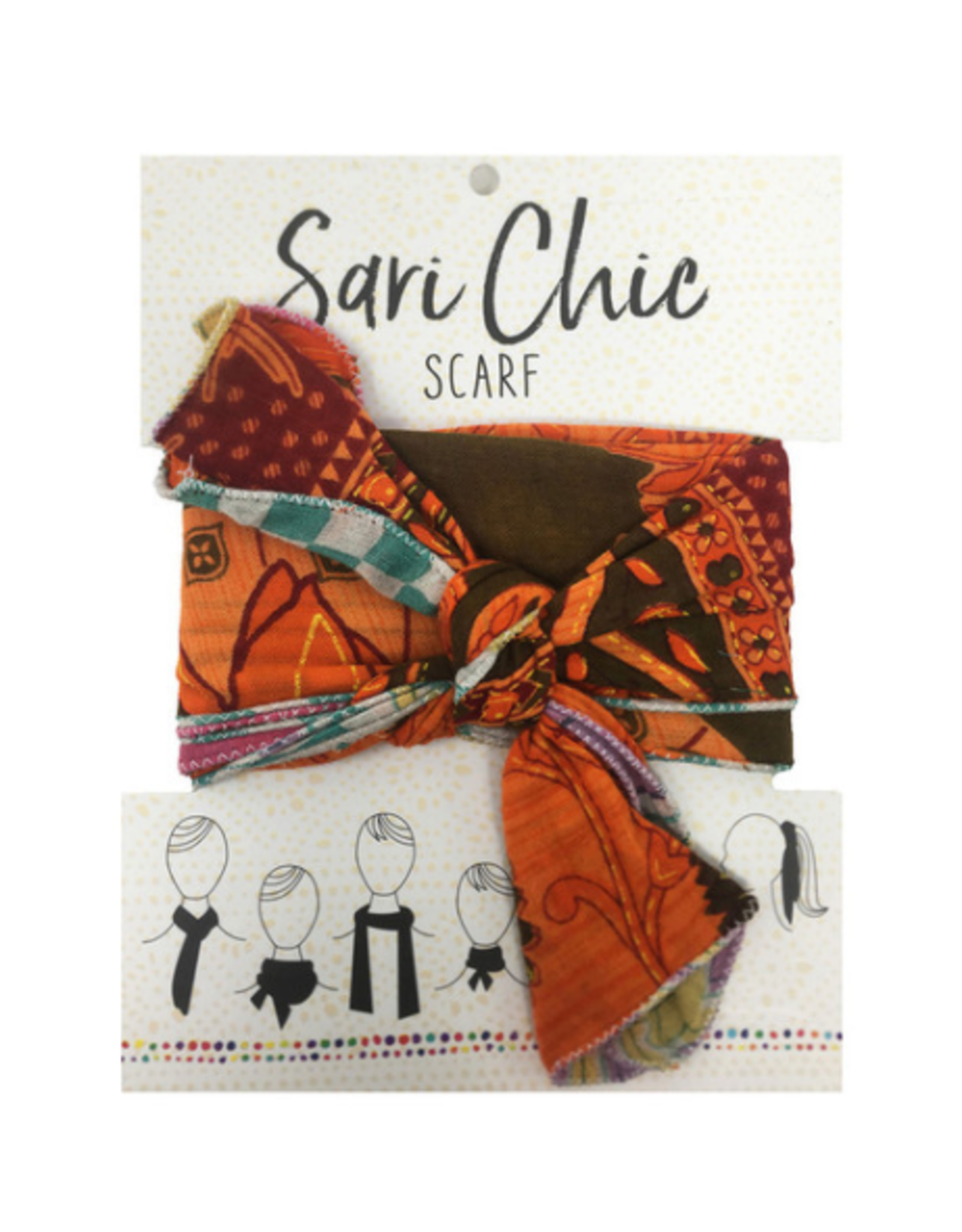 Trade roots Sari Chic Scarf, India (Patterns Vary)