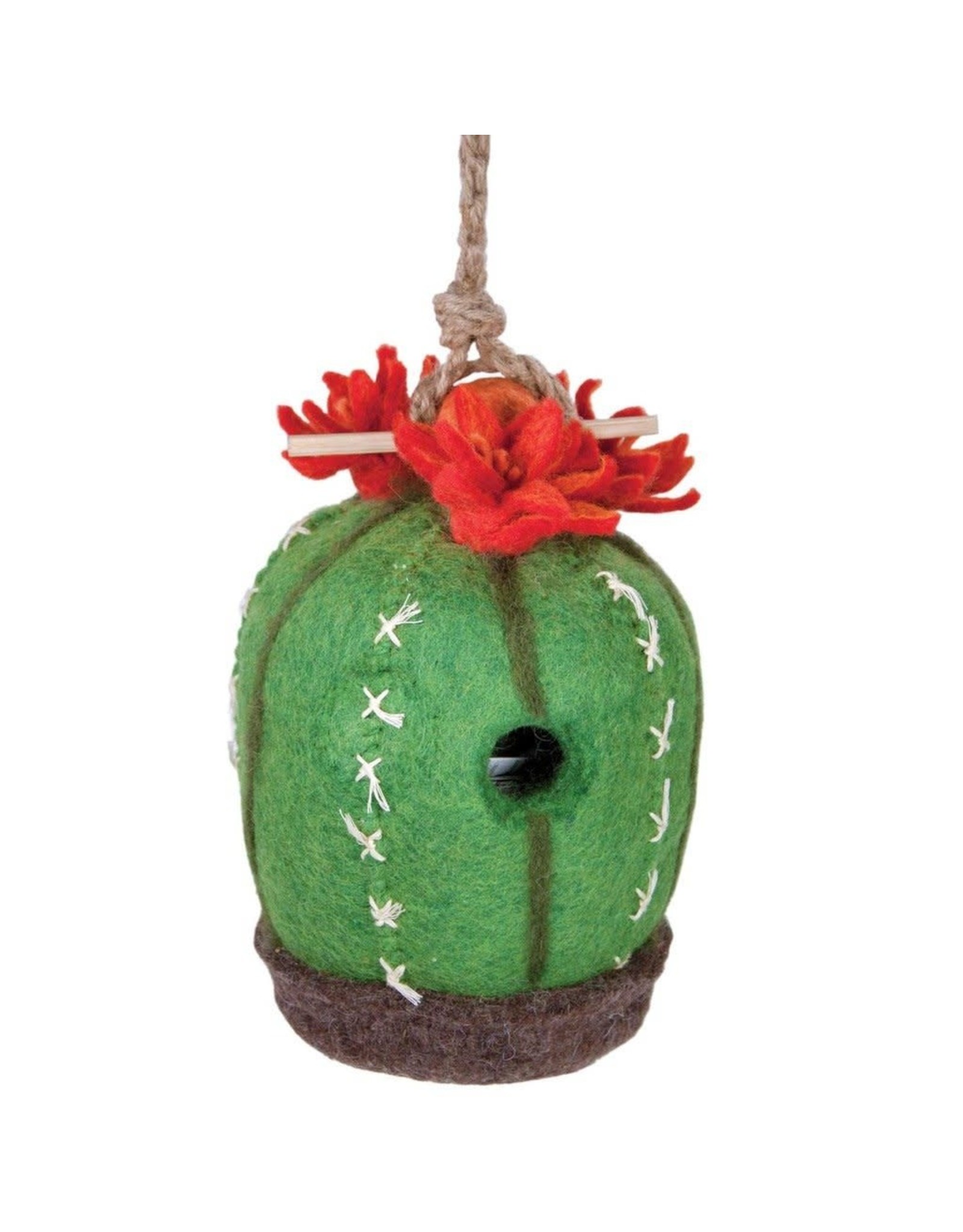 Trade roots Felt Birdhouse, Barrel Cactus, Nepal