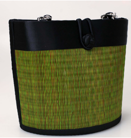 Trade roots Petite Curved Avi Basket Bag Green/Brown, Cambodia