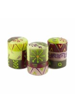 Trade roots Handpainted Votive  Candles, Set of 3, Kileo, S. Africa