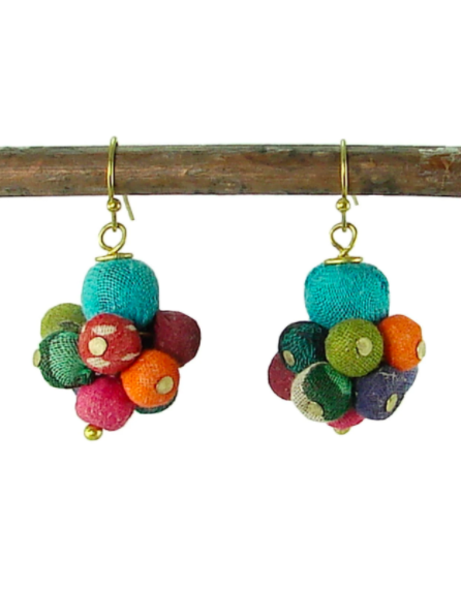 Trade roots Kantha Drop Earrings, India