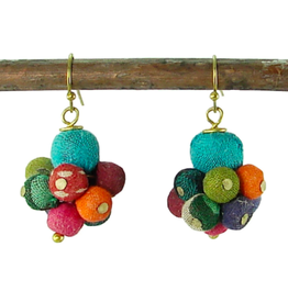 Trade roots Kantha Drop Earrings, India