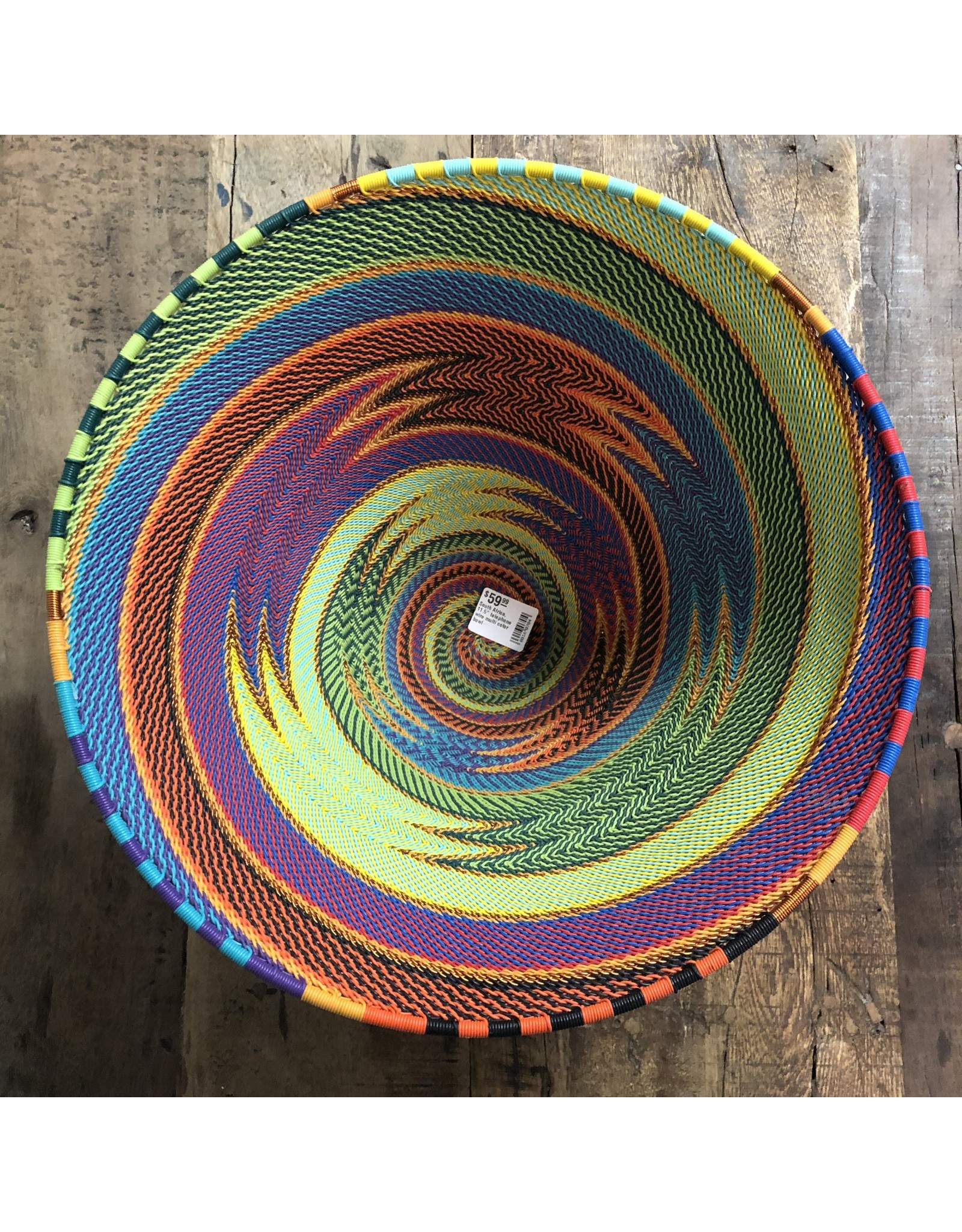 Trade roots 11.5" Telephone Wire Bowl,  Multi Color