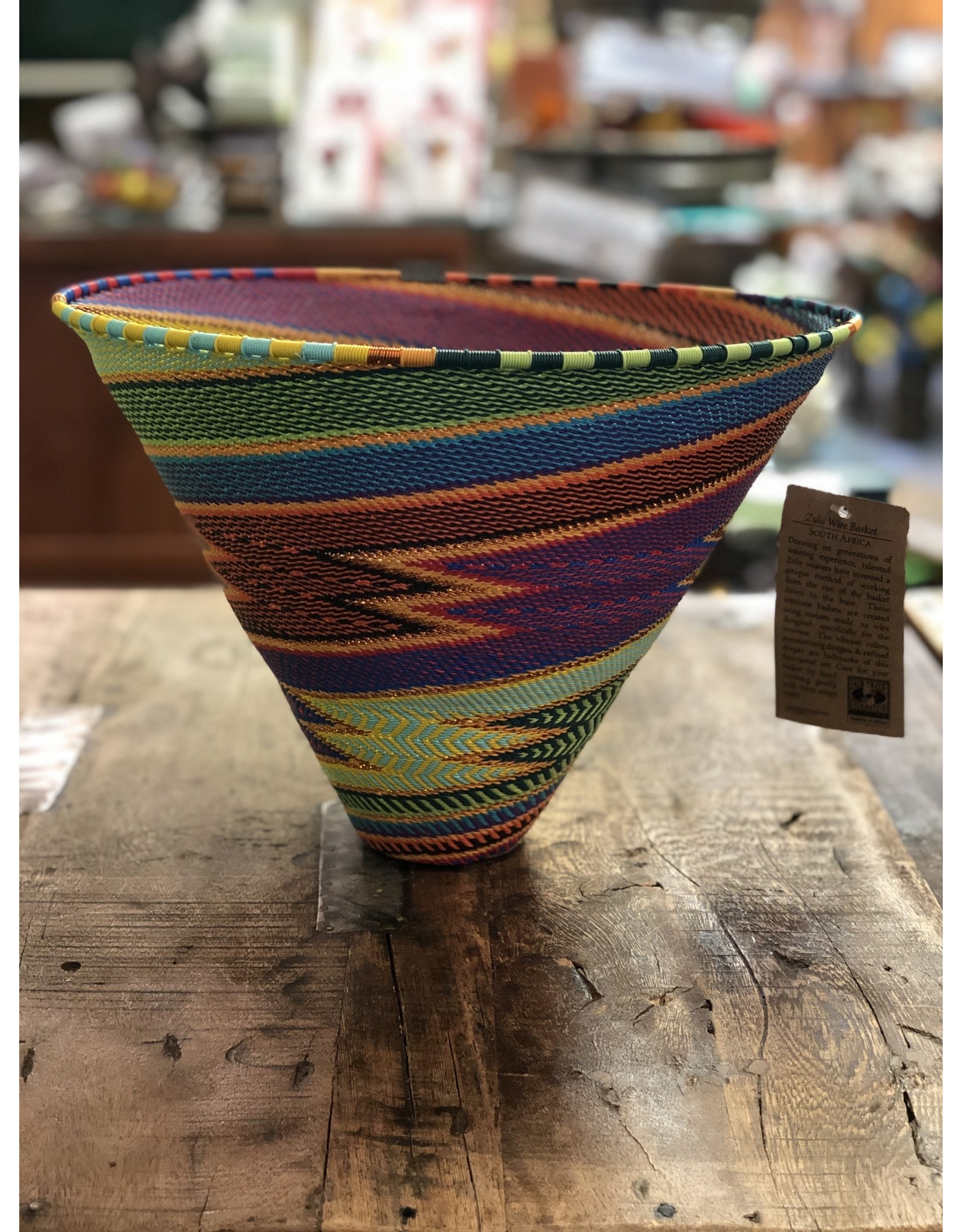 Trade roots 11.5" Telephone Wire Bowl,  Multi Color