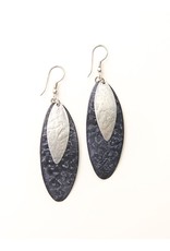 Trade roots Oblong Leaf Earrings Purple, India