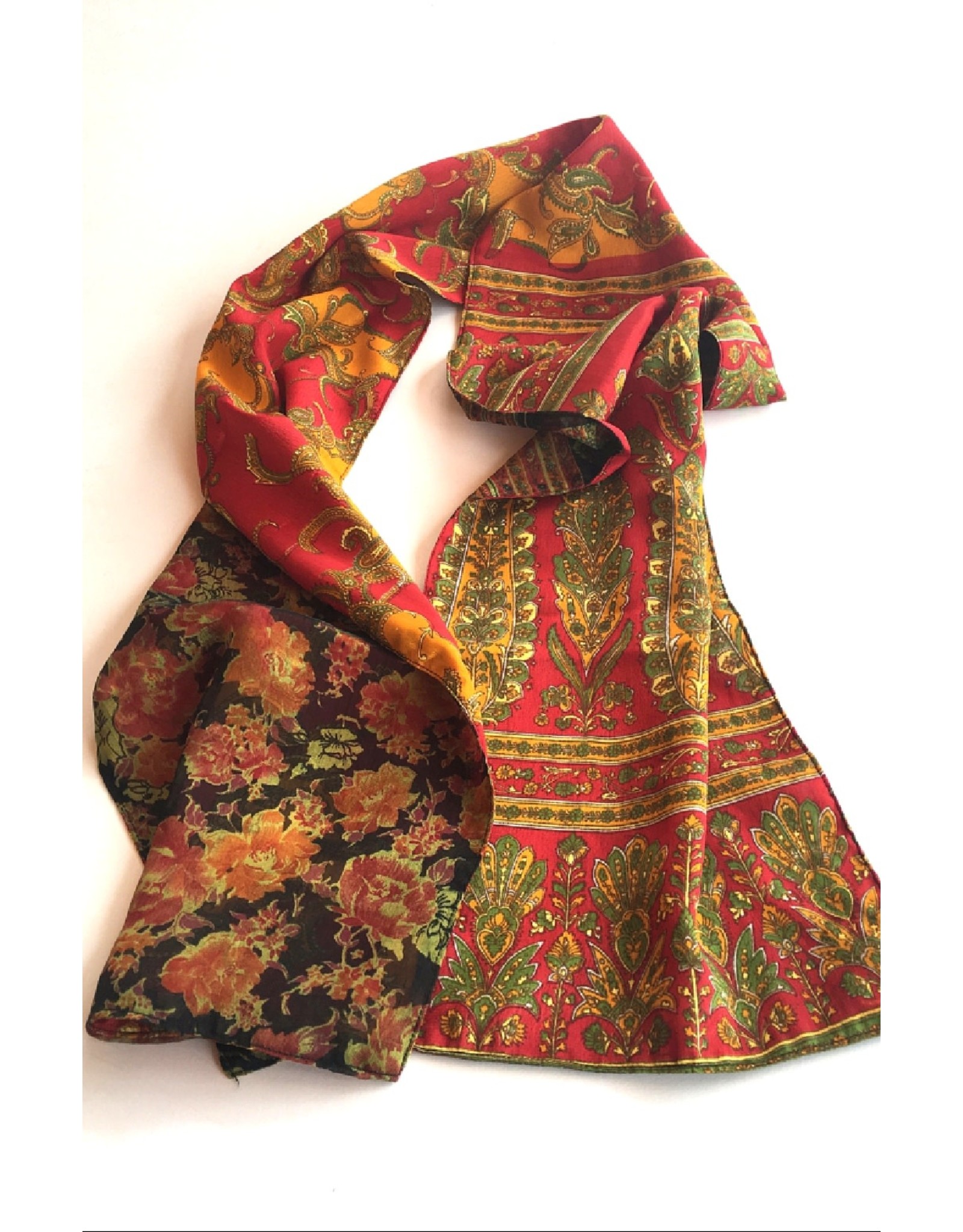 Trade roots Reversible Double Sided Silk Sari Scarf, Nepal (ALL COLORS VARY)