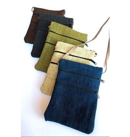 Trade roots Hemp Passport Bag w/ Two Zippers, Nepal