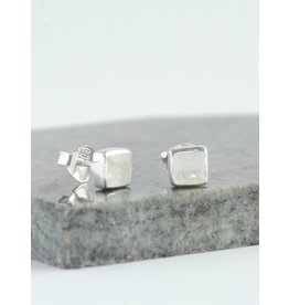Trade roots Crystal Waters Studs Moonstone Sterling Earrings, India