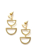 Trade roots Reverberation Stud Earrings, Brass, India