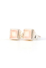 Trade roots Crystal Waters Studs Rose Quartz, Sterling Silver Earrings, India