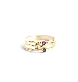 Trade roots Stacking Sterling Plated 14 kt Ring, Tourmaline