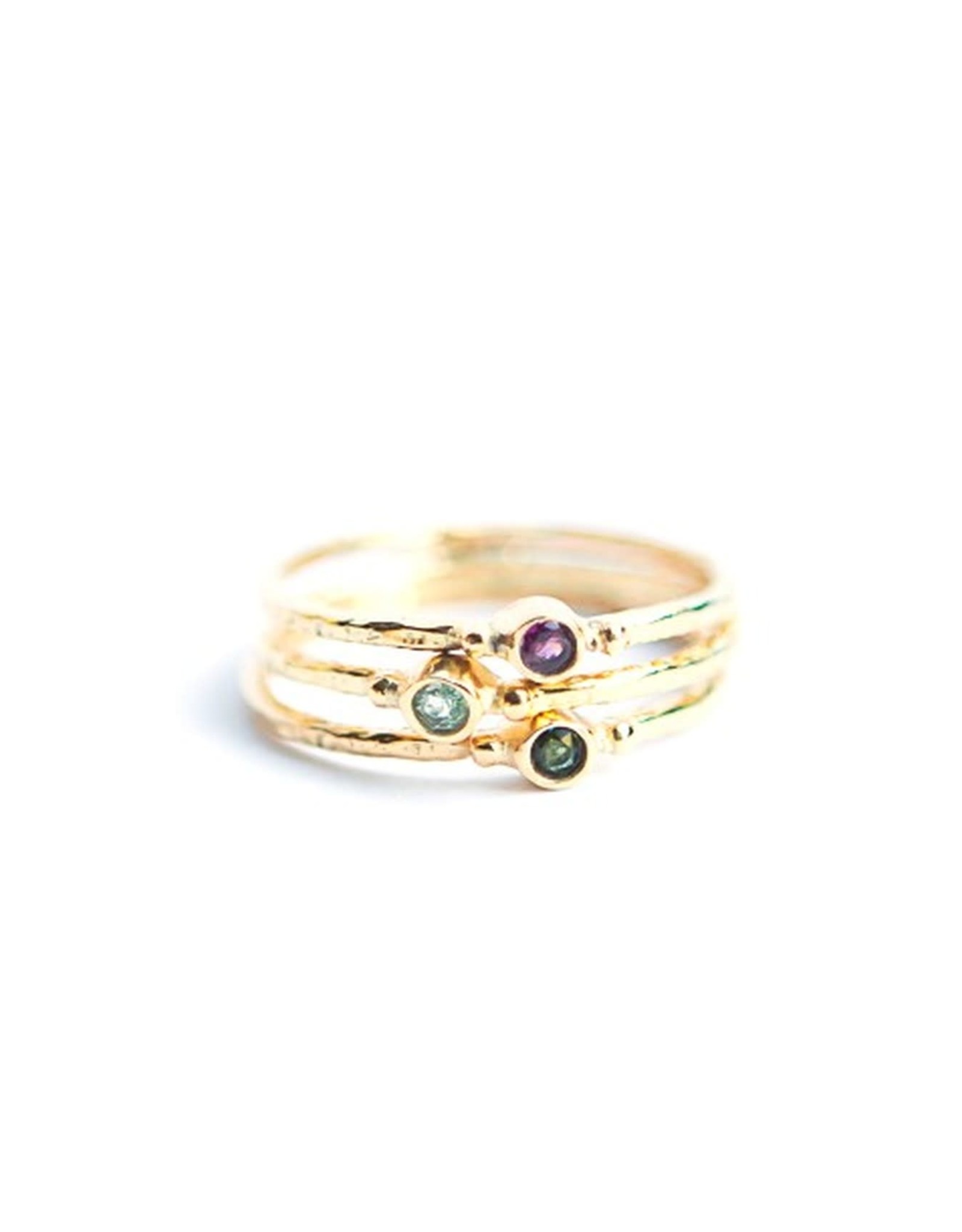 Trade roots Stacking Sterling Plated 14 kt Ring, Tourmaline