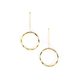 Trade roots Full Moon Drop Earrings, Brass, India