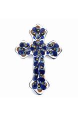 Trade roots Hand Painted Medium Ceramic Cross, Guatemala