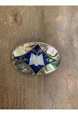 Trade roots Inlaid Abalone Butterfly Brooch, Blue