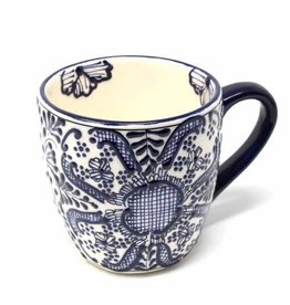 Trade roots Encantada Blue Flower Mug, Mexico