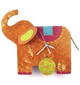 Trade roots Silly Clock Elephant, Orange, Columbia
