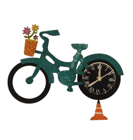 Trade roots Silly Clock Bicycle, Teal, Colombia