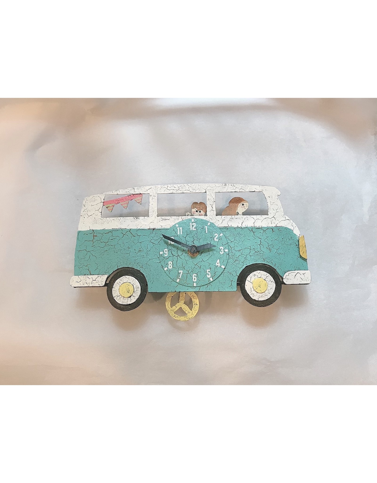 Trade roots Silly Clock VW Bus, Teal, Columbia