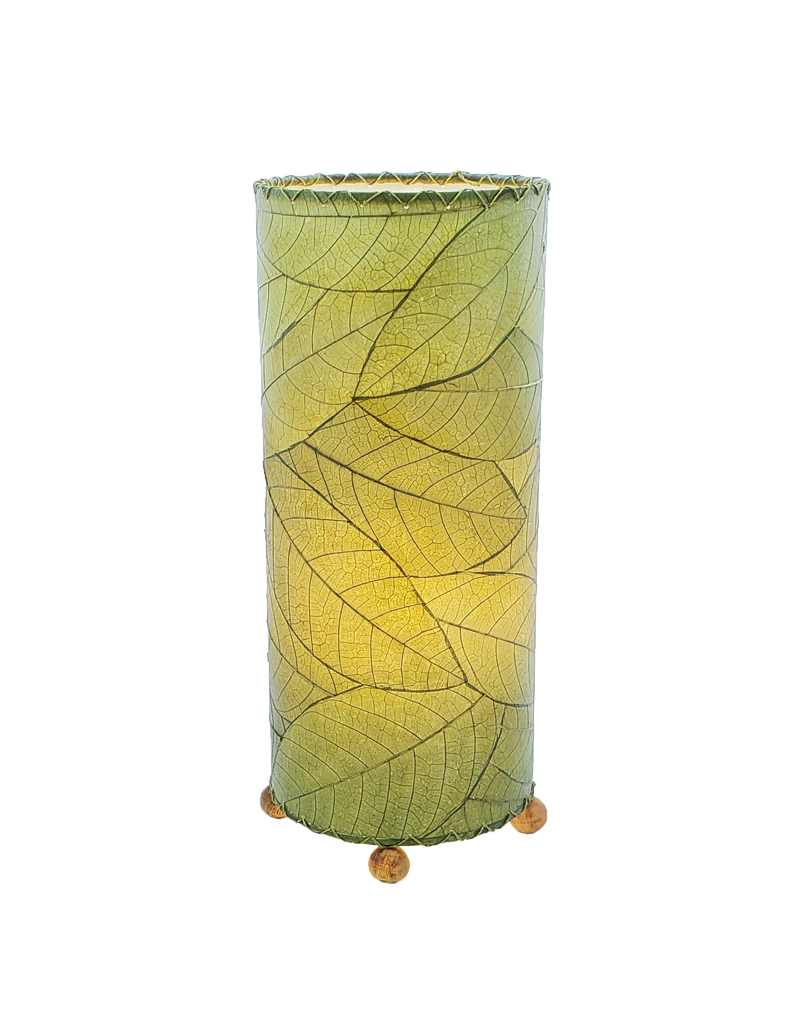 Trade roots Cocoa Leaf  Cylinder Lamp, Sea Blue, 17" Philippines