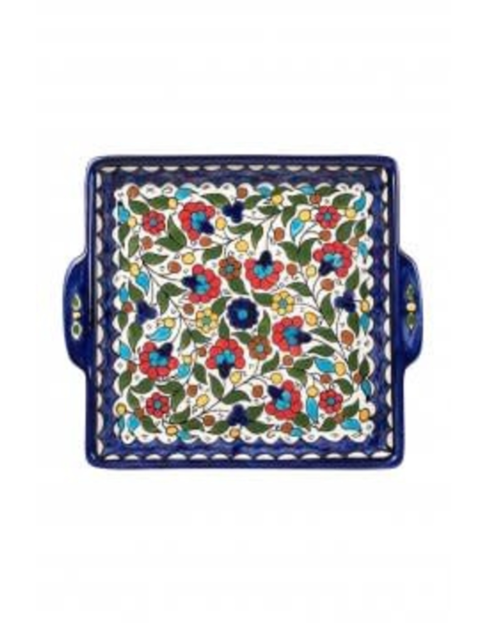 Trade roots Daisies Serving Square  Dish, West Bank