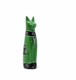 Trade roots Soapstone Sitting Cat, Green