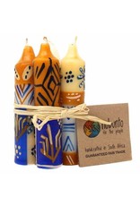 Trade roots Hand painted Dinner Candles, Durra, Set of 4, S.Africa