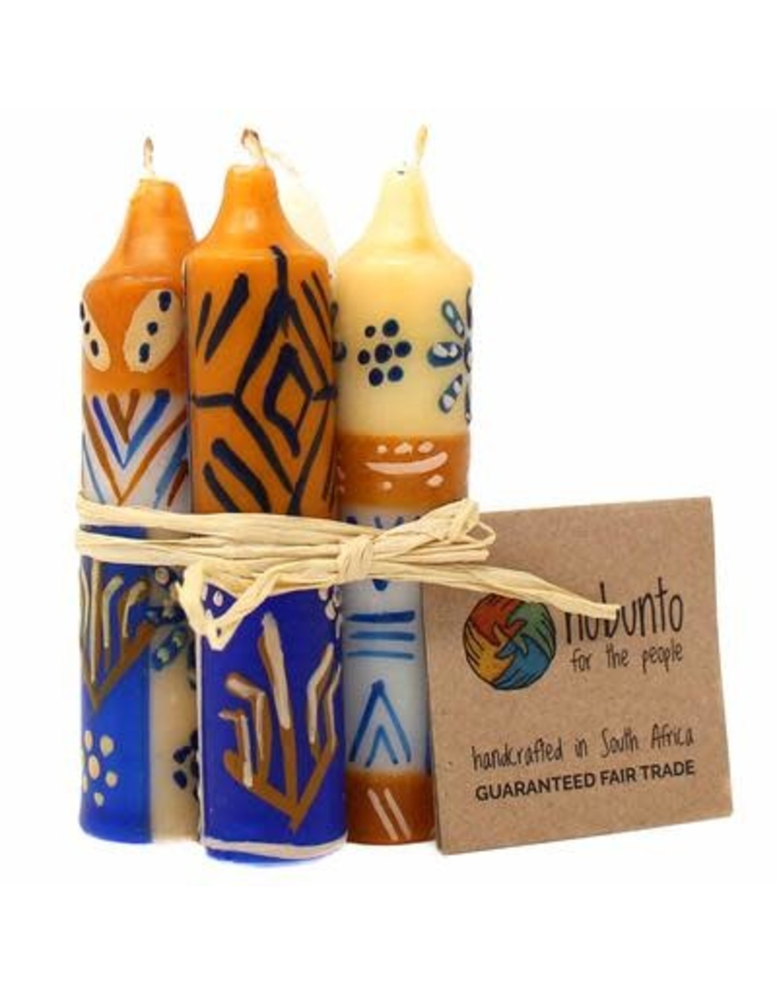 Trade roots Hand painted Shabbat/Dinner Candles, Durra, Set of 4, S.Africa