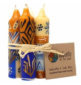 Trade roots Hand painted Shabbat/Dinner Candles, Durra, Set of 4, S.Africa