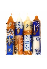 Trade roots Hand painted Shabbat/Dinner Candles, Durra, Set of 4, S.Africa