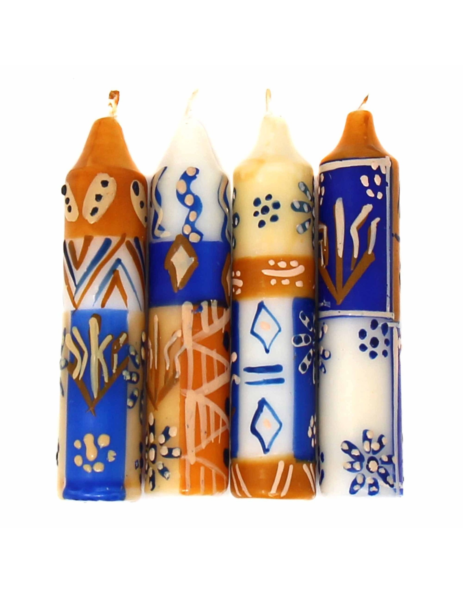 Trade roots Hand painted Dinner Candles, Durra, Set of 4, S.Africa